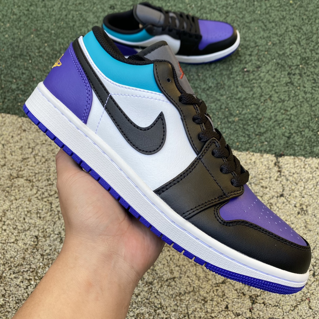 aj1白黑紫low尺码40-46纯原版️AirJordan1LowAJ1白黑紫低帮复古篮球鞋553558