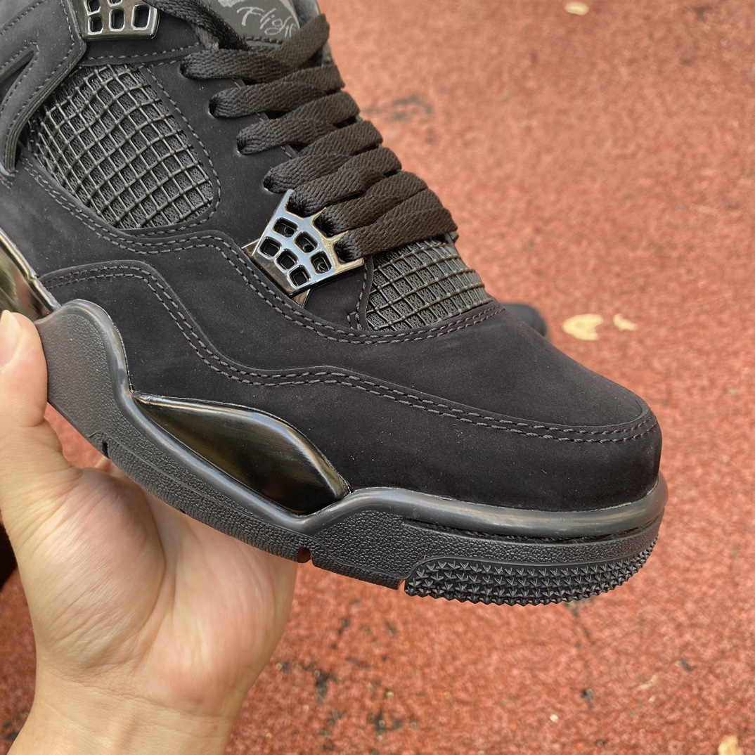 AJ4黑猫尺码:40-47.5福利特价-AirJordan4RetroBlackCat黑猫麂皮黑武士CU