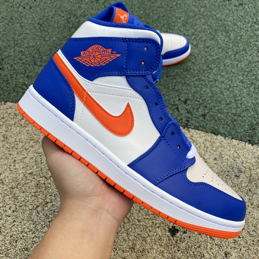 aj1mid白蓝橙尺码40-46纯原版️AirJordan1MidMichael蓝白FD1029-400