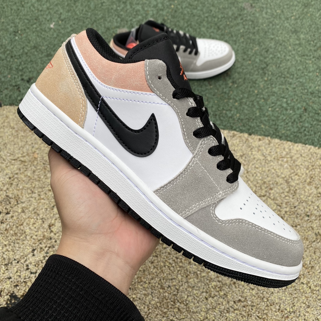 aj1黑白灰拼接low尺码40-46纯原版️AirJordan1lowAJ1耐克黑白灰复古运动篮球鞋DX