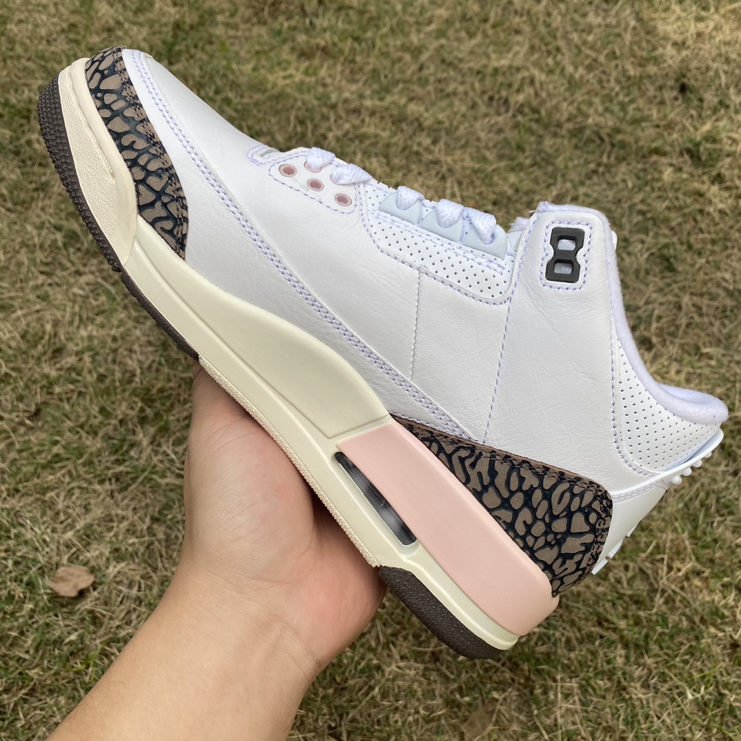 aj3樱花粉尺码36-48.5T1纯原版️AirJordan3AJ3白棕粉摩卡粉男女复古篮球鞋CK924