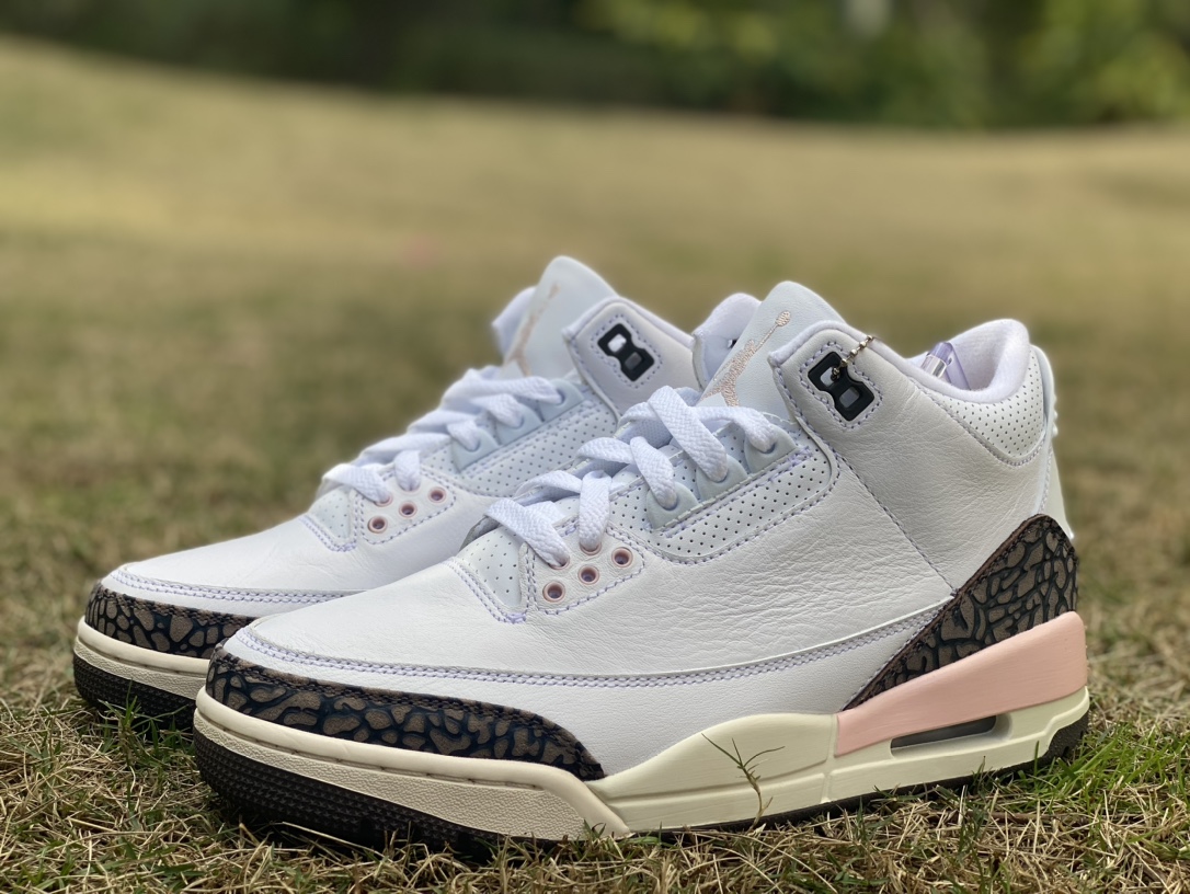 aj3樱花粉尺码36-48.5T1纯原版️AirJordan3AJ3白棕粉摩卡粉男女复古篮球鞋CK924