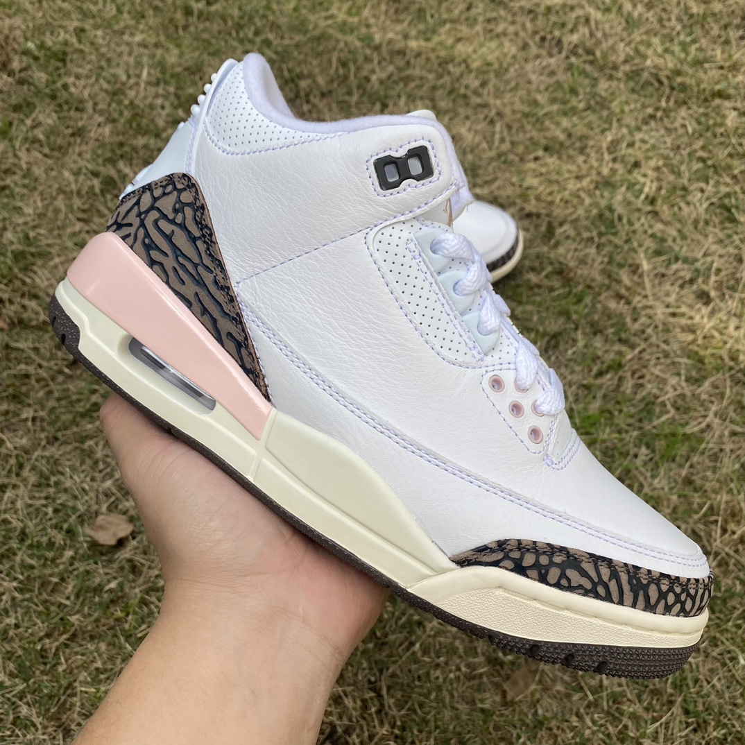 aj3樱花粉尺码36-48.5T1纯原版️AirJordan3AJ3白棕粉摩卡粉男女复古篮球鞋CK924