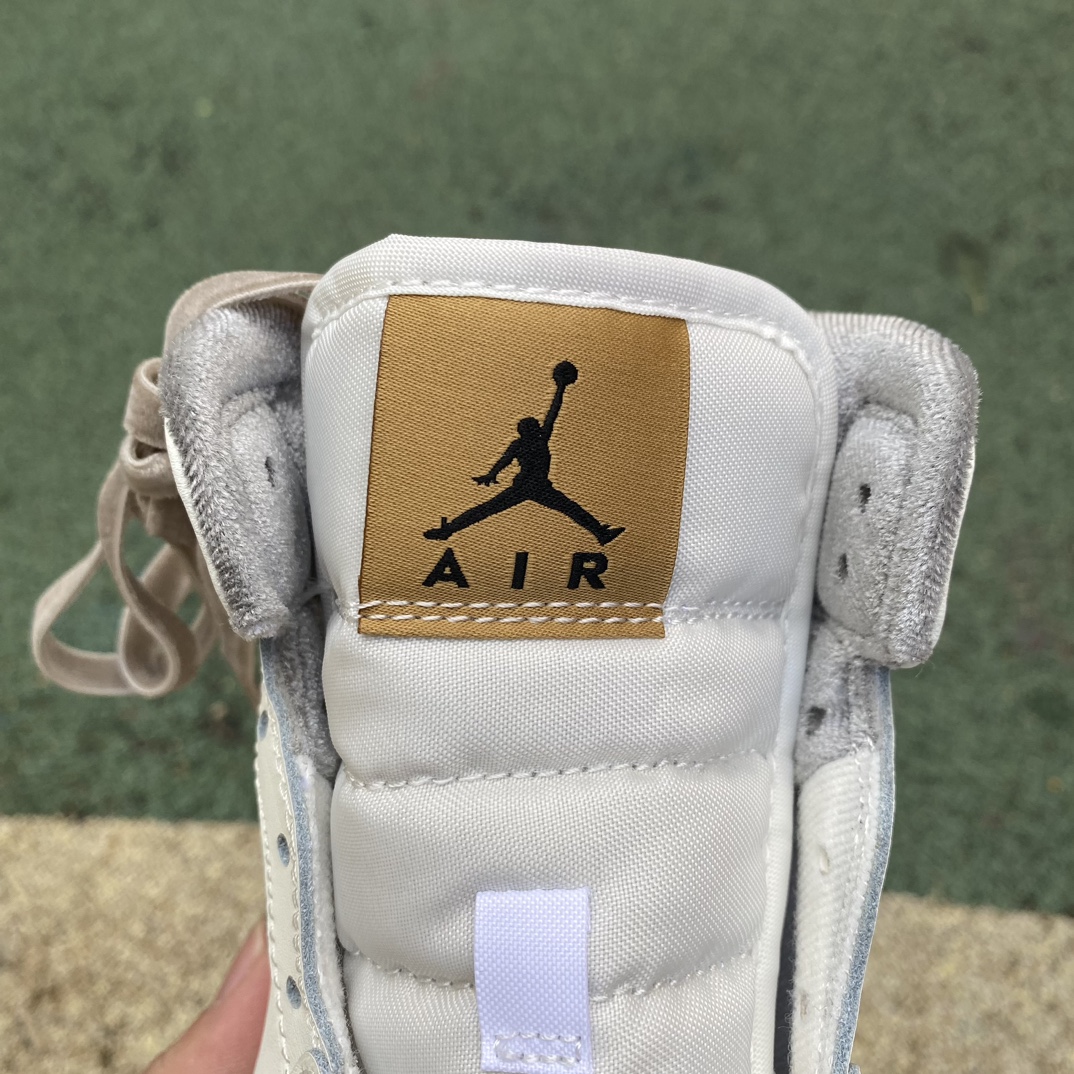 aj1Mid米白灰尺码35.5-40纯原版️AirJordan1MidAJ1女子丝绒拼接中邦复古篮球鞋板