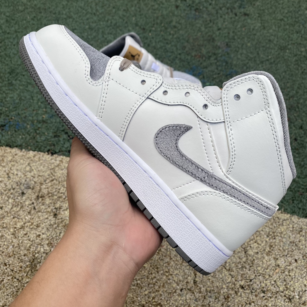 aj1Mid米白灰尺码35.5-40纯原版️AirJordan1MidAJ1女子丝绒拼接中邦复古篮球鞋板