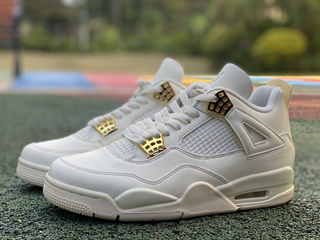 aj4纯白金扣尺码40.5-48.5cp纯原版️AirJordan4白色耐磨防滑透气复古中帮篮球鞋AQ9