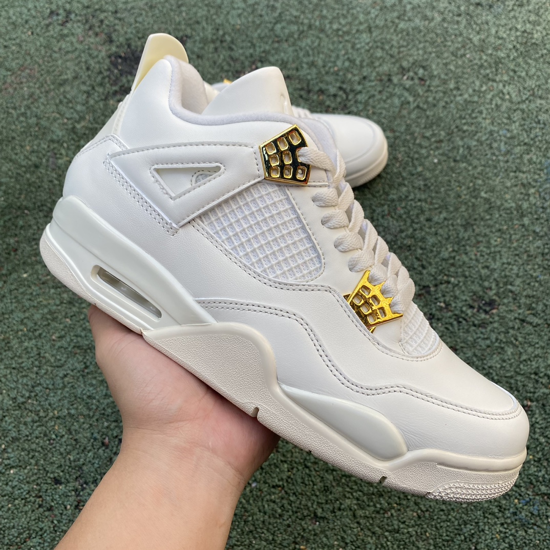 aj4纯白金扣尺码40.5-48.5cp纯原版️AirJordan4白色耐磨防滑透气复古中帮篮球鞋AQ9