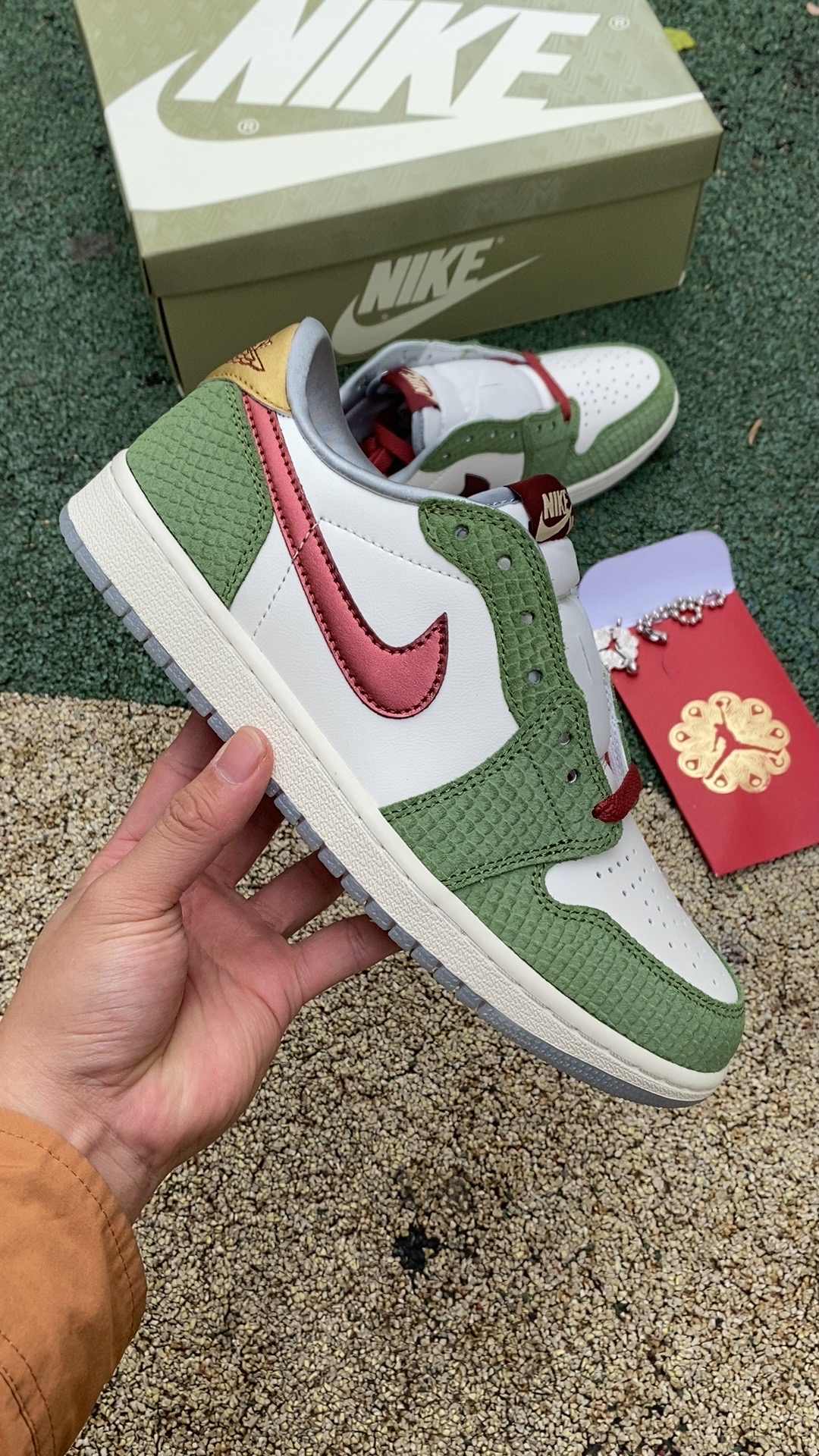 aj1白绿龙年low尺码36-46AirJordan1LowAJ1龙年白绿低帮复古篮球鞋FN3727-1