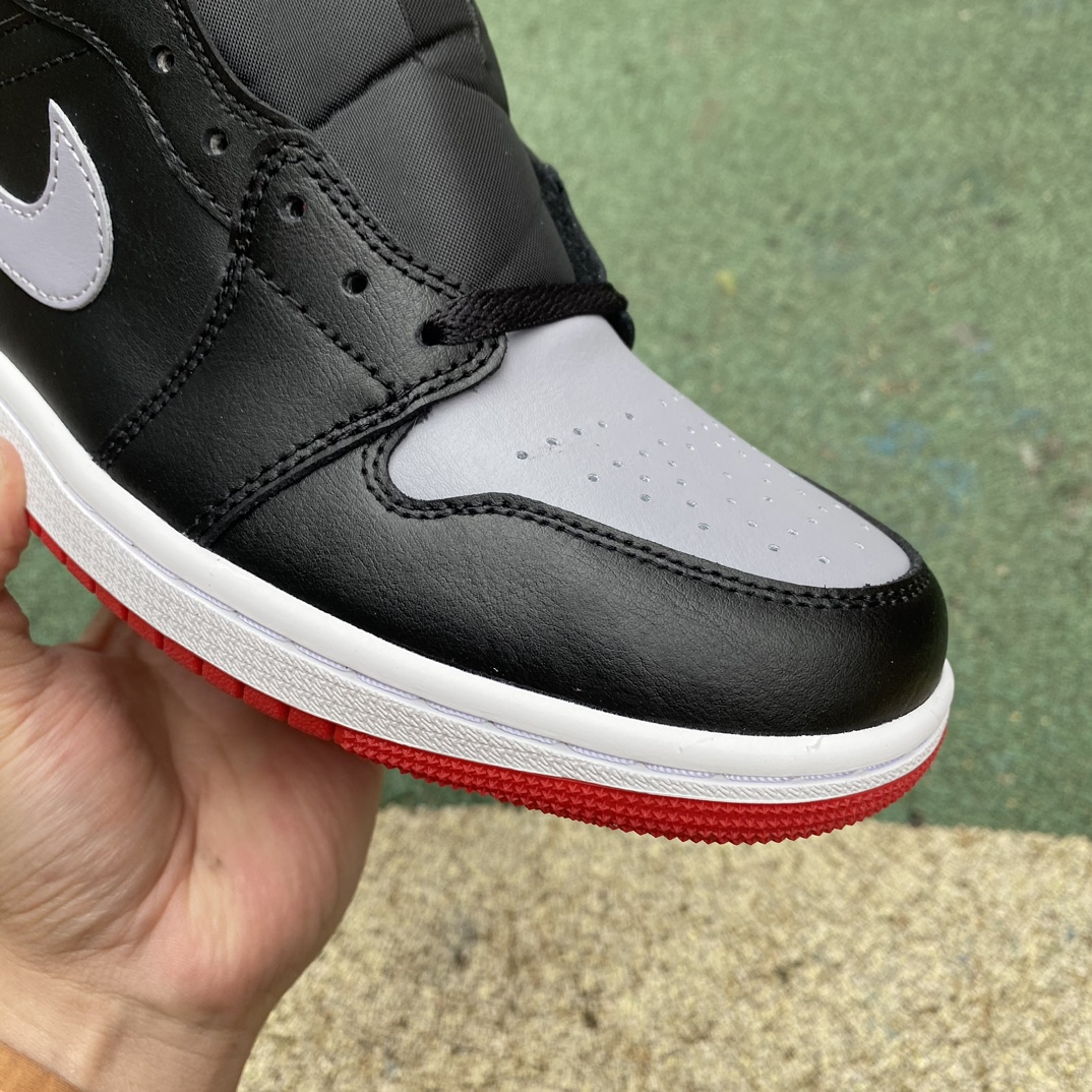 aj1Mid黑灰红尺码40-46纯原版️AirJordan1MidAJ1灰黑色中帮复古篮球鞋DQ8426