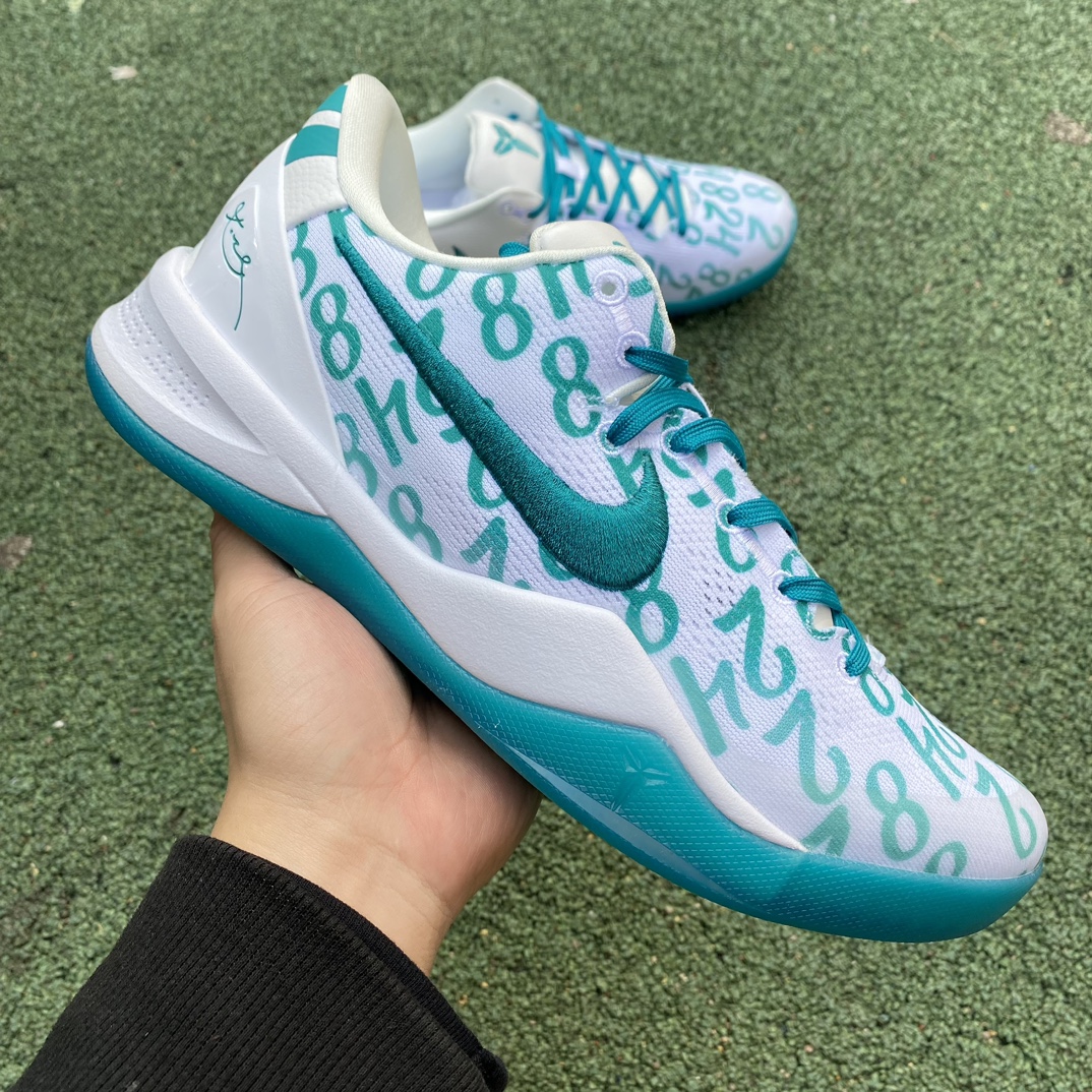 科比8白蓝尺码40-48.5s2纯原版️偏小0.5-1码️NikeKobe8Protro白蓝男子简约舒适