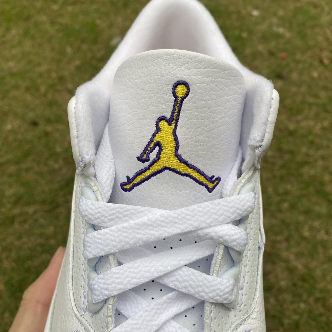 aj3白灰紫湖人尺码40-48.5t1纯原版️AirJordan3AJ3白灰紫湖人紫金爆裂纹复古中帮86