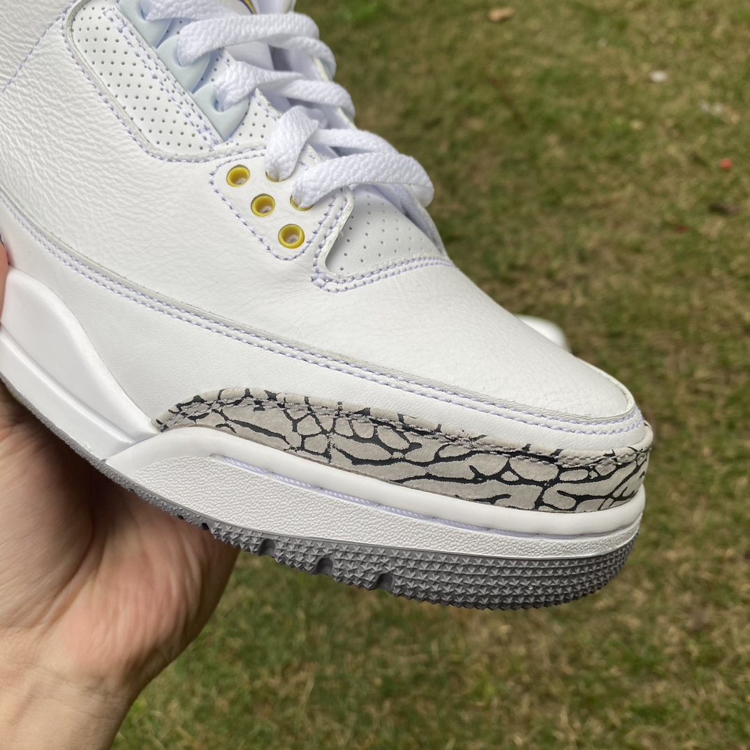 aj3白灰紫湖人尺码40-48.5t1纯原版️AirJordan3AJ3白灰紫湖人紫金爆裂纹复古中帮86