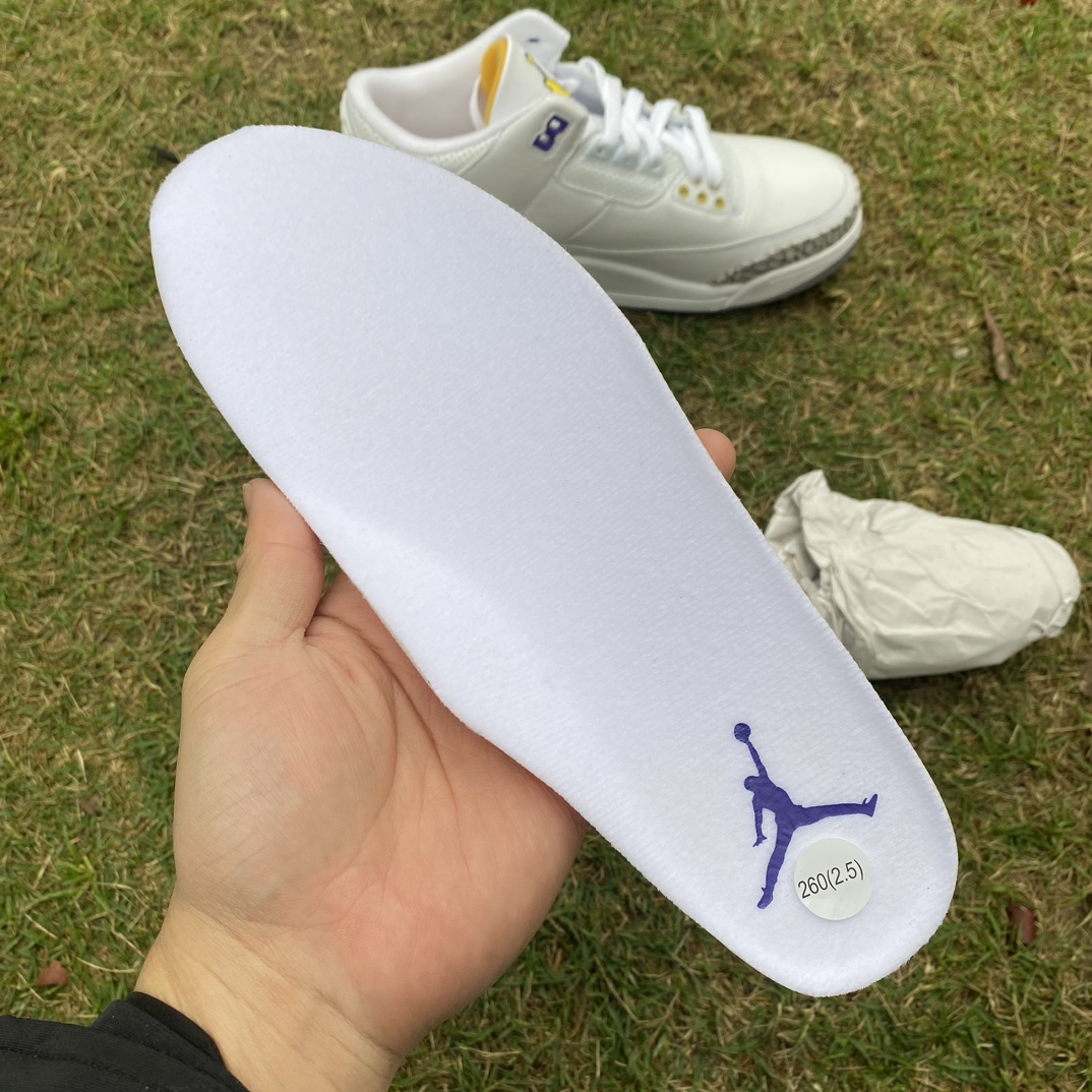 aj3白灰紫湖人尺码40-48.5t1纯原版️AirJordan3AJ3白灰紫湖人紫金爆裂纹复古中帮86