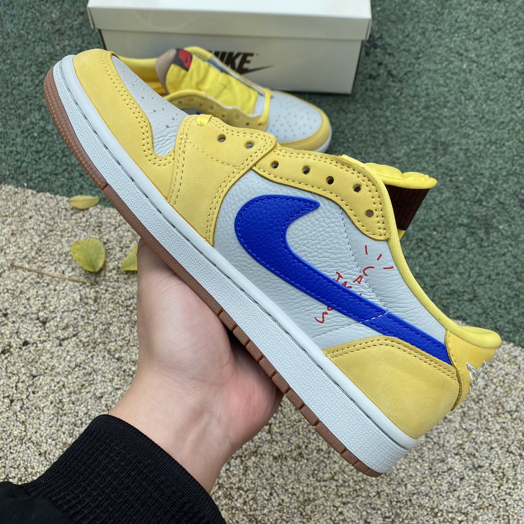 aj1倒钩低帮白黄蓝尺码36-48.5特供版️LJR出品TravisScottxAirJordan1Lo