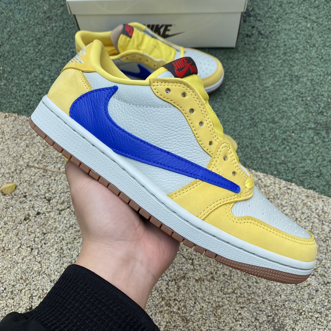 aj1倒钩低帮白黄蓝尺码36-48.5特供版️LJR出品TravisScottxAirJordan1Lo