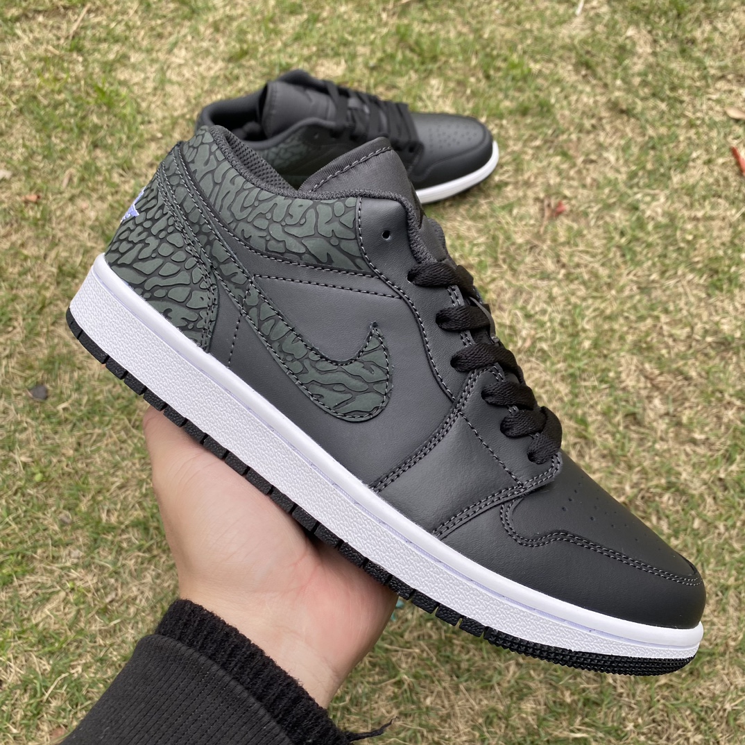 aj1黑灰爆裂纹low尺码35.5-47.5纯原版️AirJordan1LowAJ1灰黑武士复古男子低帮