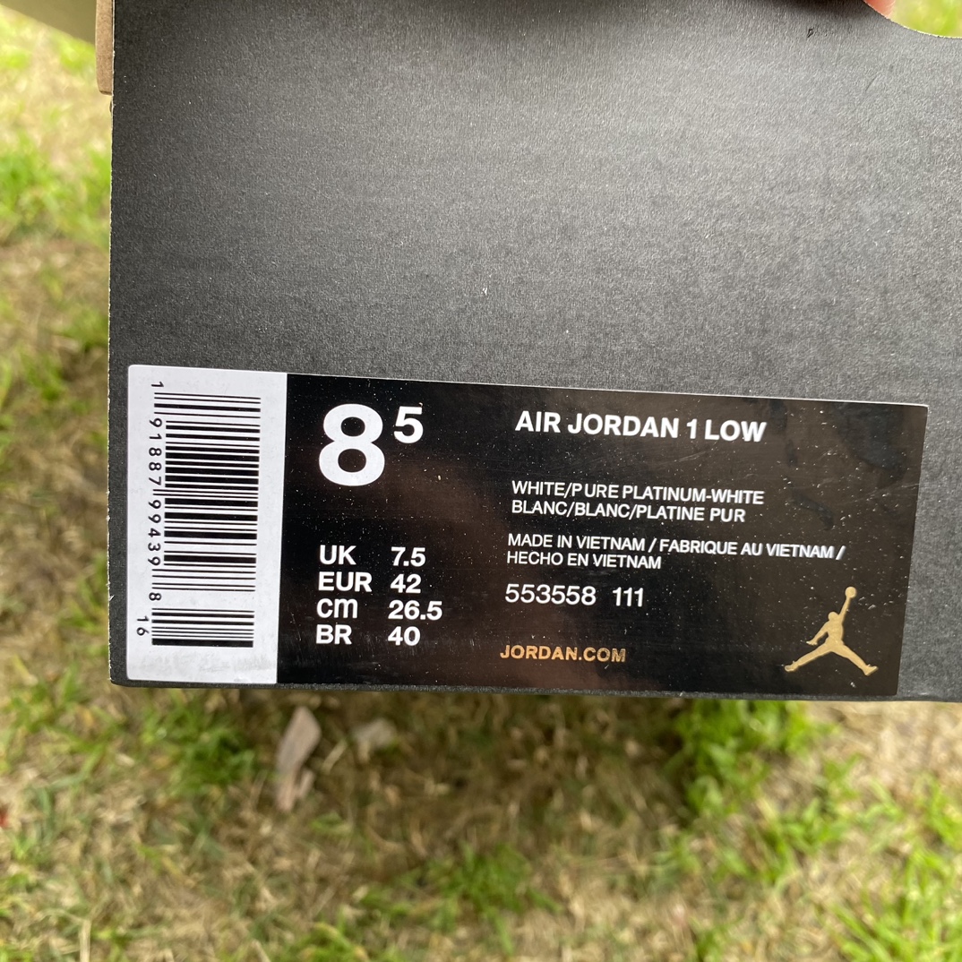 aj1纯白低帮尺码35.5-46纯原版️AirJordan1AJ1纯白耐克低帮男女小白鞋553558-1