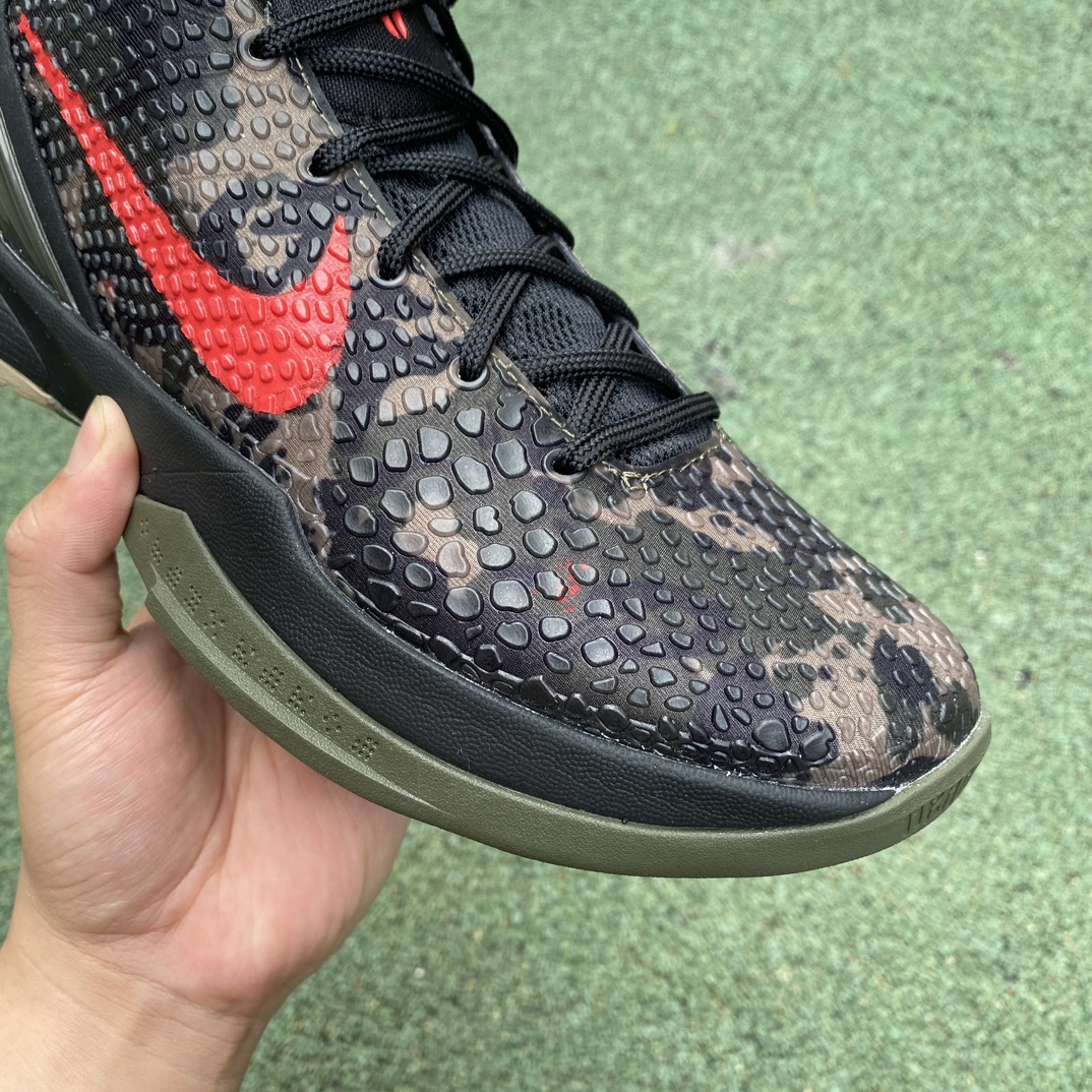 科比6迷彩黑红尺码40-48.5s2纯原版️偏小0.5-1码️NikeKobe6ZK6科比6迷彩黑红低帮