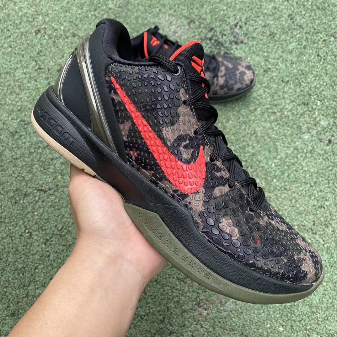 科比6迷彩黑红尺码40-48.5s2纯原版️偏小0.5-1码️NikeKobe6ZK6科比6迷彩黑红低帮