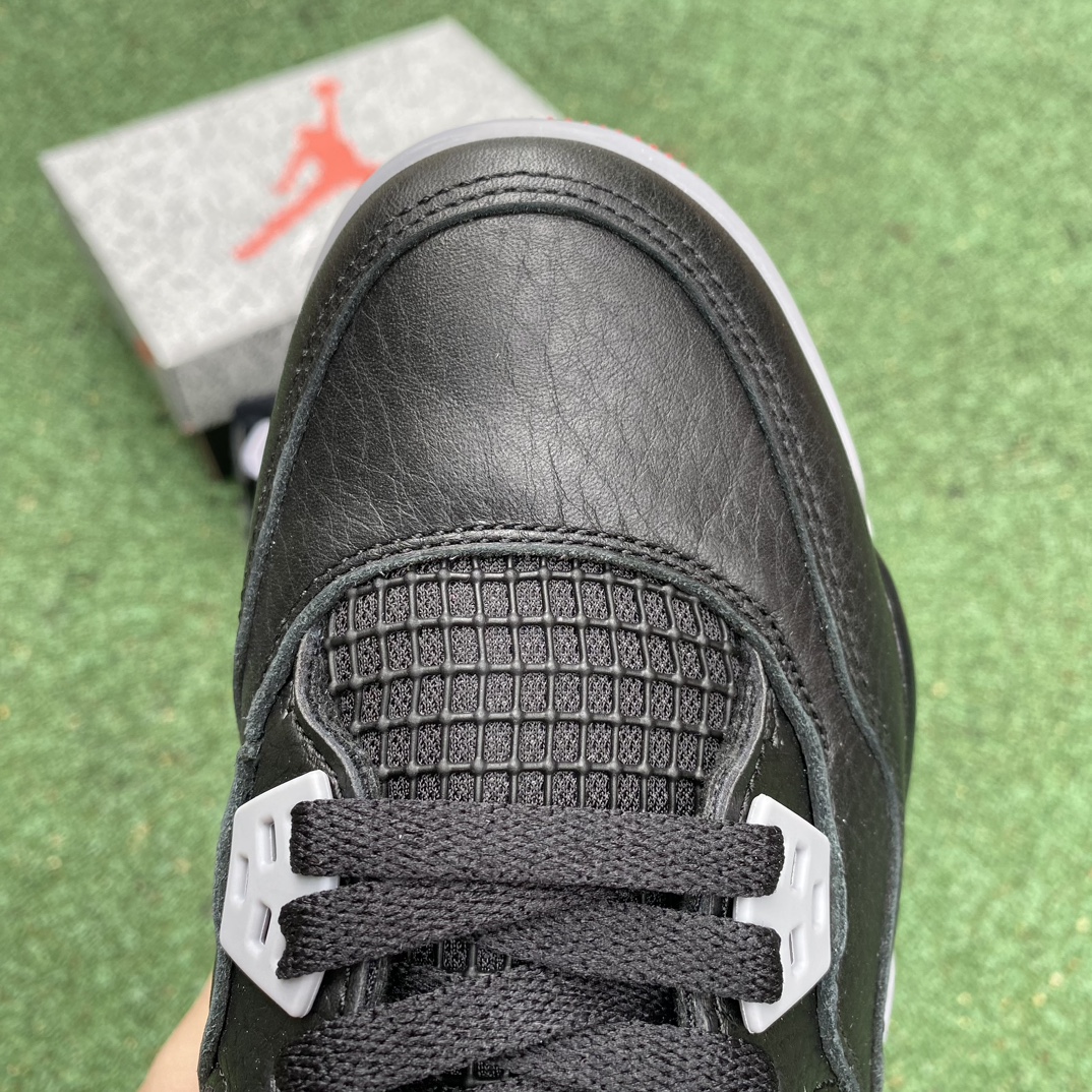 aj4黑红皮革女款实拍裁片纯原版️尺码36-40AirJordan4AJ4黑红中帮复古篮球鞋24年款FV