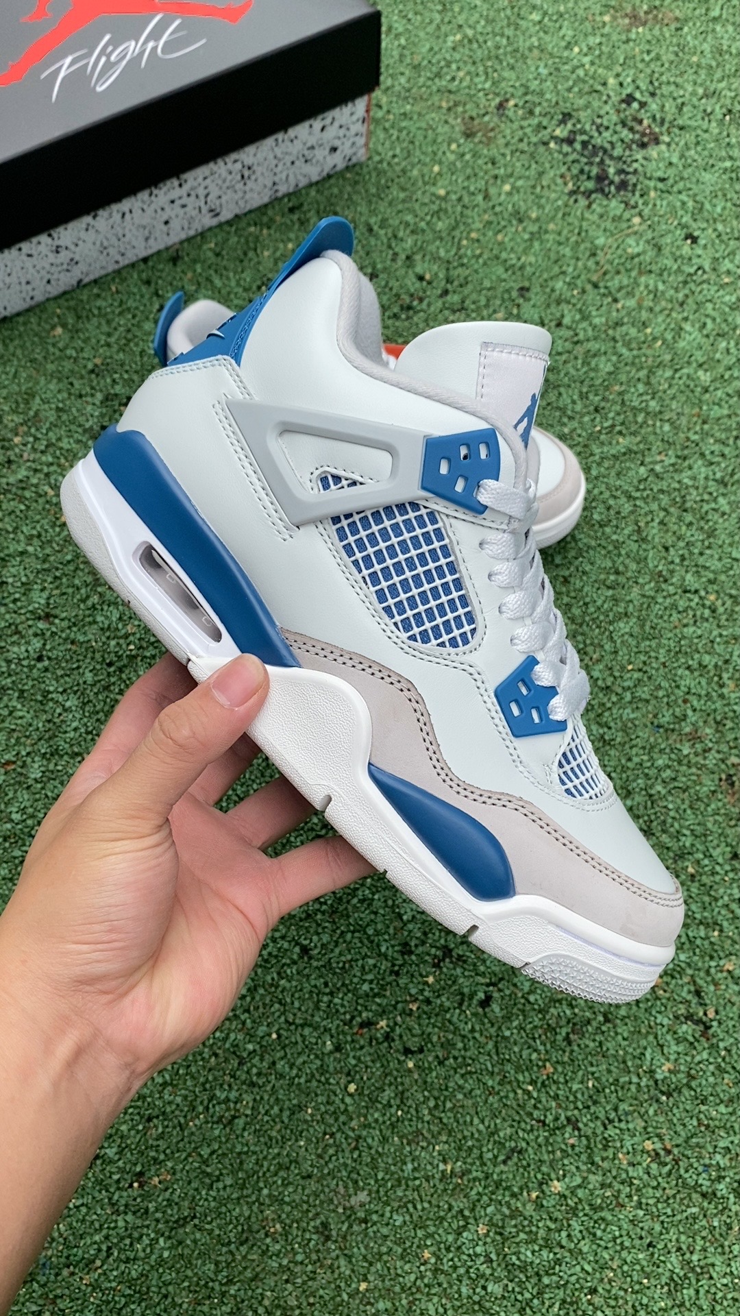 aj4白蓝女款实拍裁片纯原版️尺码36-40AirJordan4AJ4白蓝2024版复古篮球鞋FV502