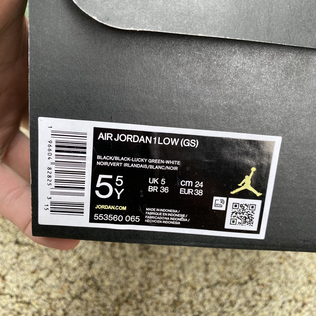 AirJordan1Low黑绿脚趾AJ1篮球鞋553560-065尺码35.5-46