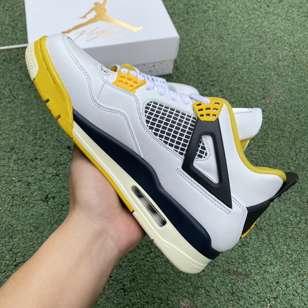 aj4白橙黄尺码40.5-48.5裁片纯原版-AirJordan4AJ4白橙色RetroVividSul