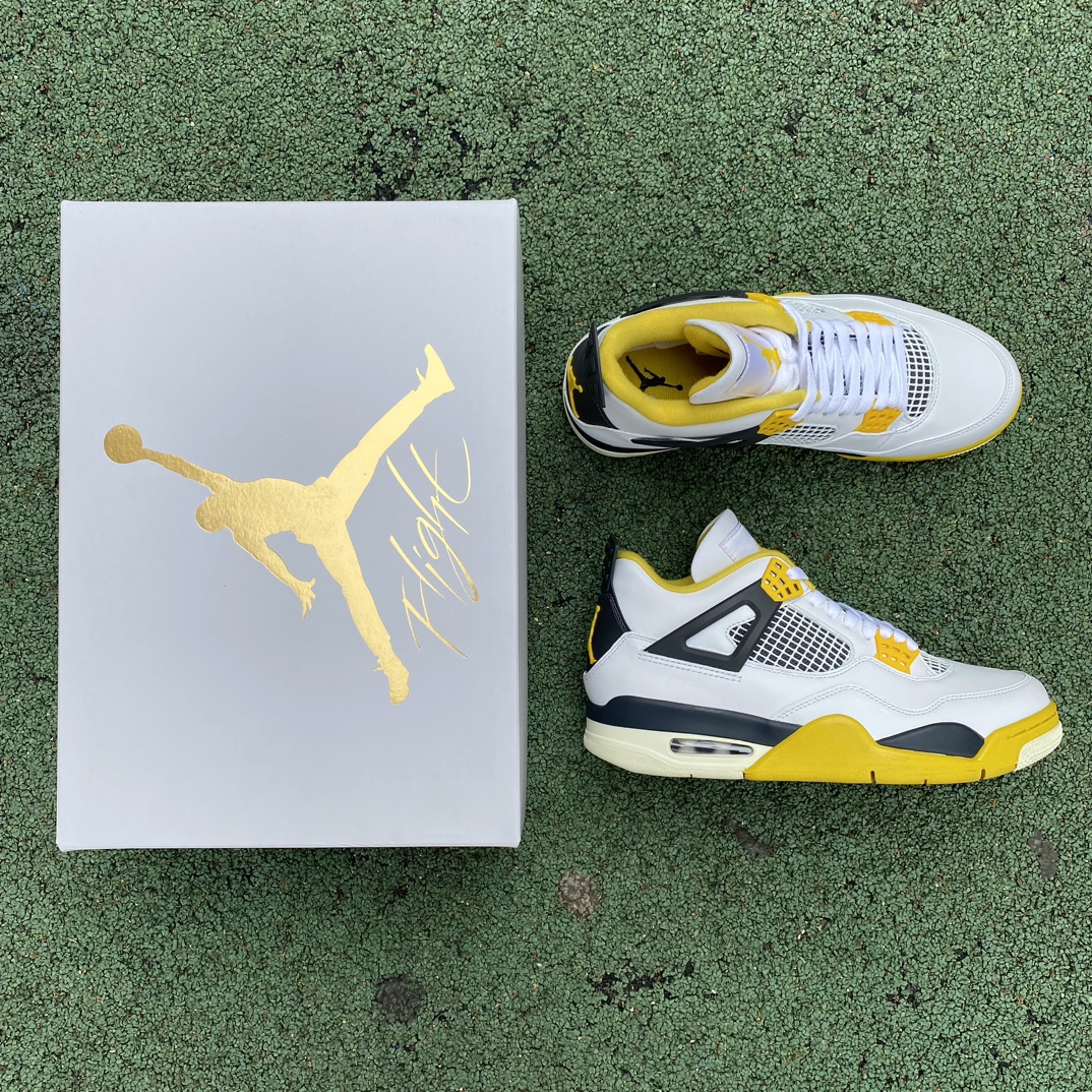 aj4白橙黄尺码40.5-48.5裁片纯原版-AirJordan4AJ4白橙色RetroVividSul