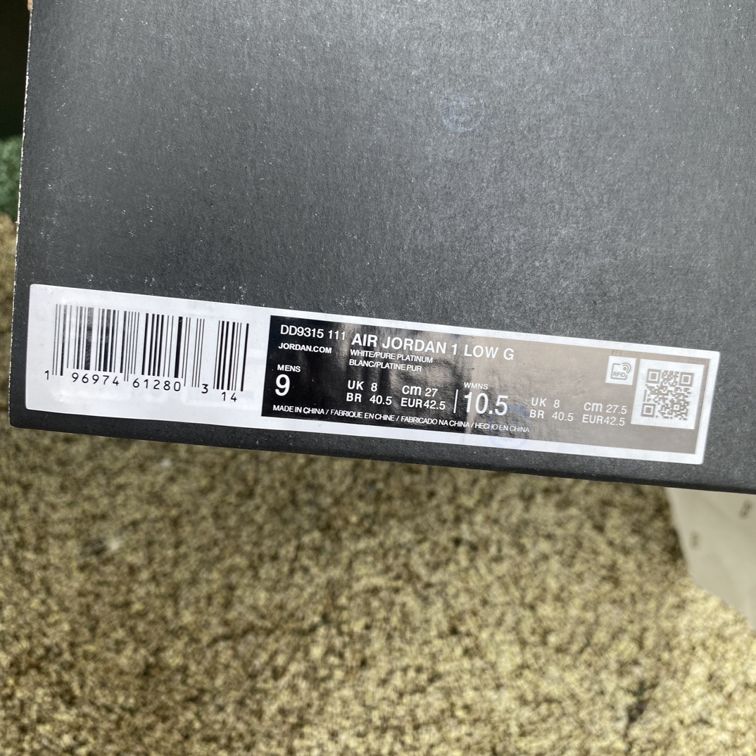 AirJordan1LowGolfAJ1白色复古篮球鞋DD9315-111aj1高尔夫白灰低帮尺码35.