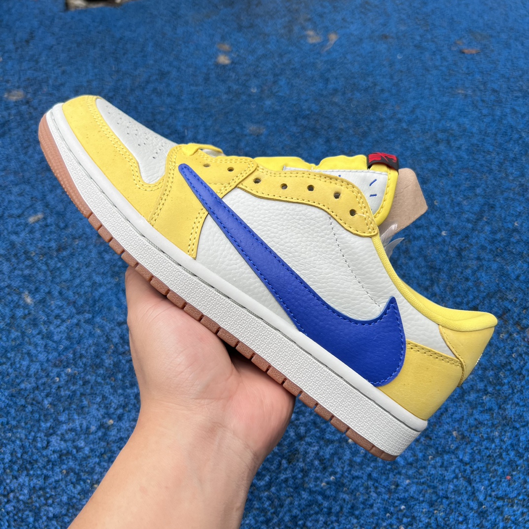 aj1倒钩低帮白黄蓝渠道纯原版️尺码36-47.5TravisScottxAirJordan1Low“C