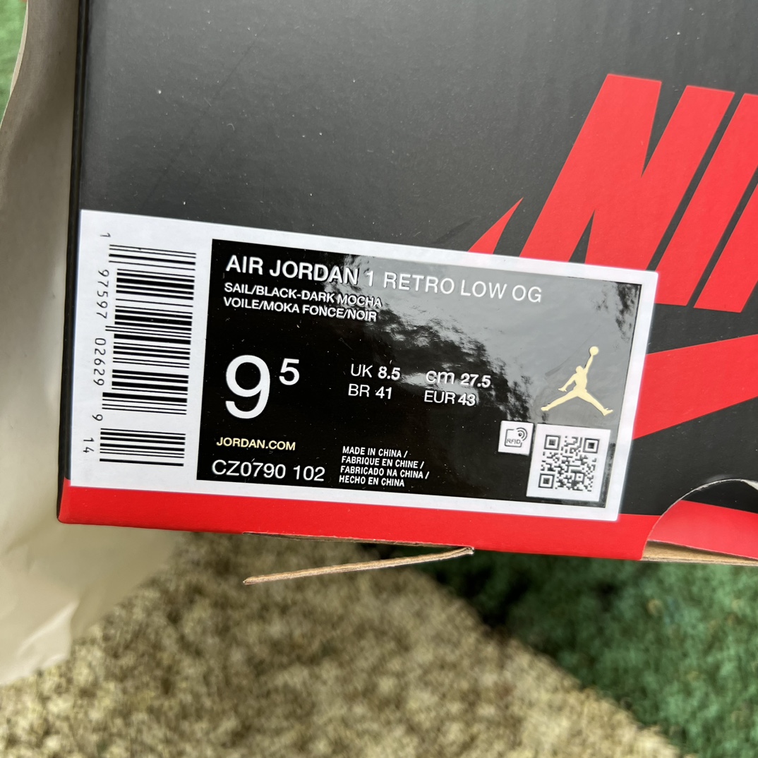 aj1摩卡low尺码40-47.5AirJordan1小ts黑白棕色LowDarkMocha低帮摩卡CZ