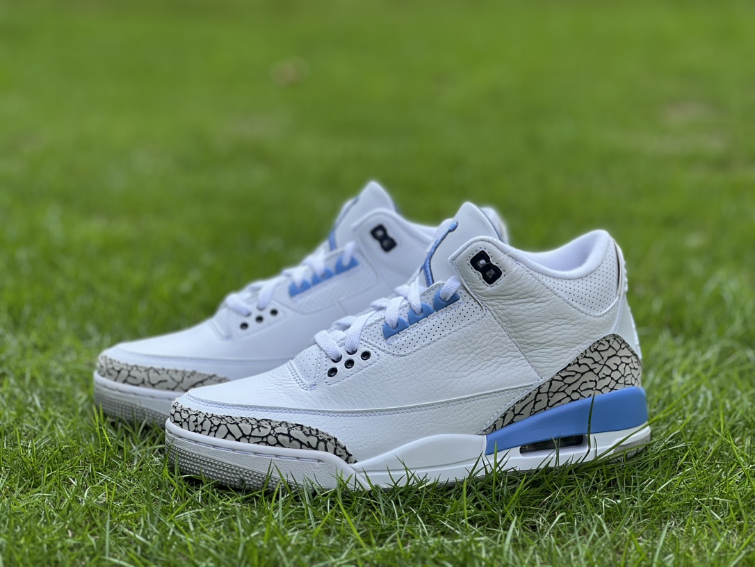 aj3北卡蓝尺码40-47.5AirJordan3AJ3北卡蓝白蓝UNC爆裂纹PE球鞋CT8532-10