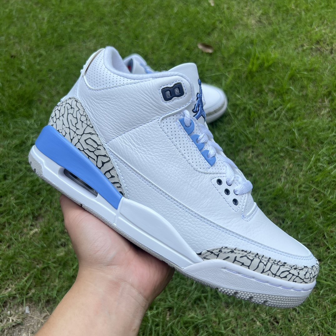 aj3北卡蓝尺码40-47.5AirJordan3AJ3北卡蓝白蓝UNC爆裂纹PE球鞋CT8532-10