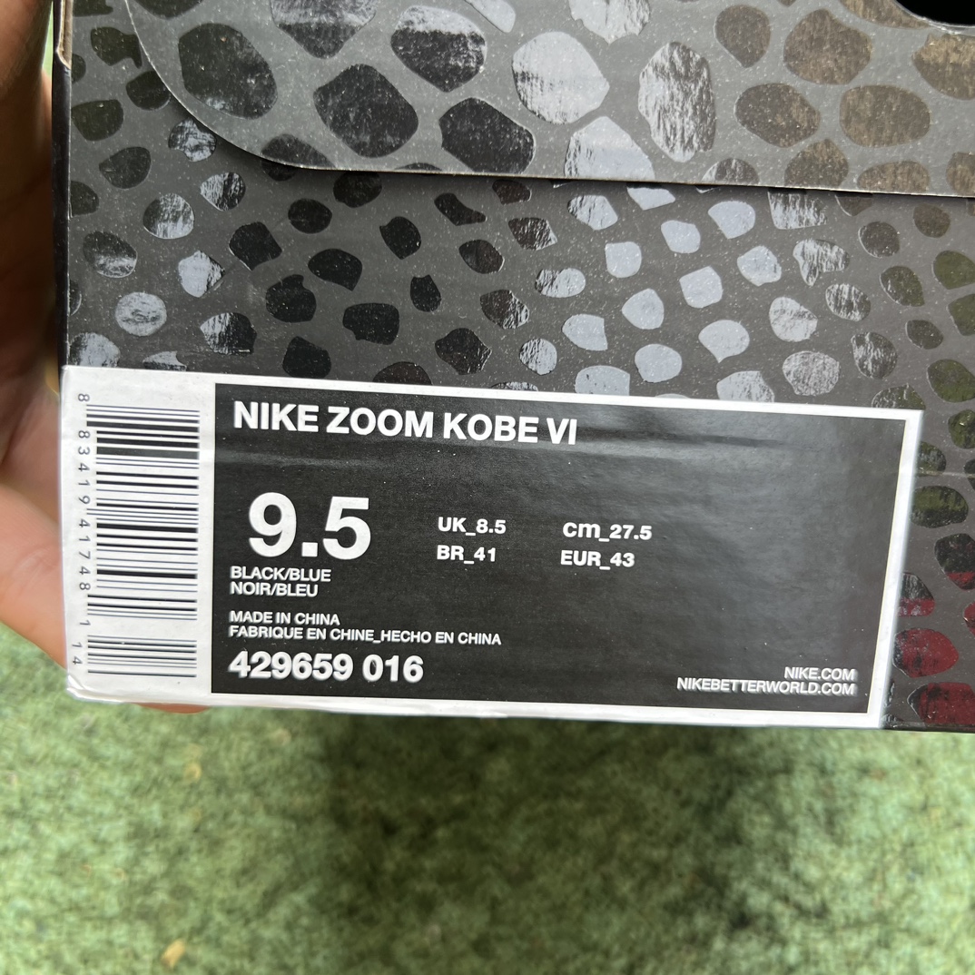 科比6黑蓝s2纯原版尺码40-48.5NikeZoomKobe6男子低帮篮球鞋耐磨舒适运动鞋-6偏小0.