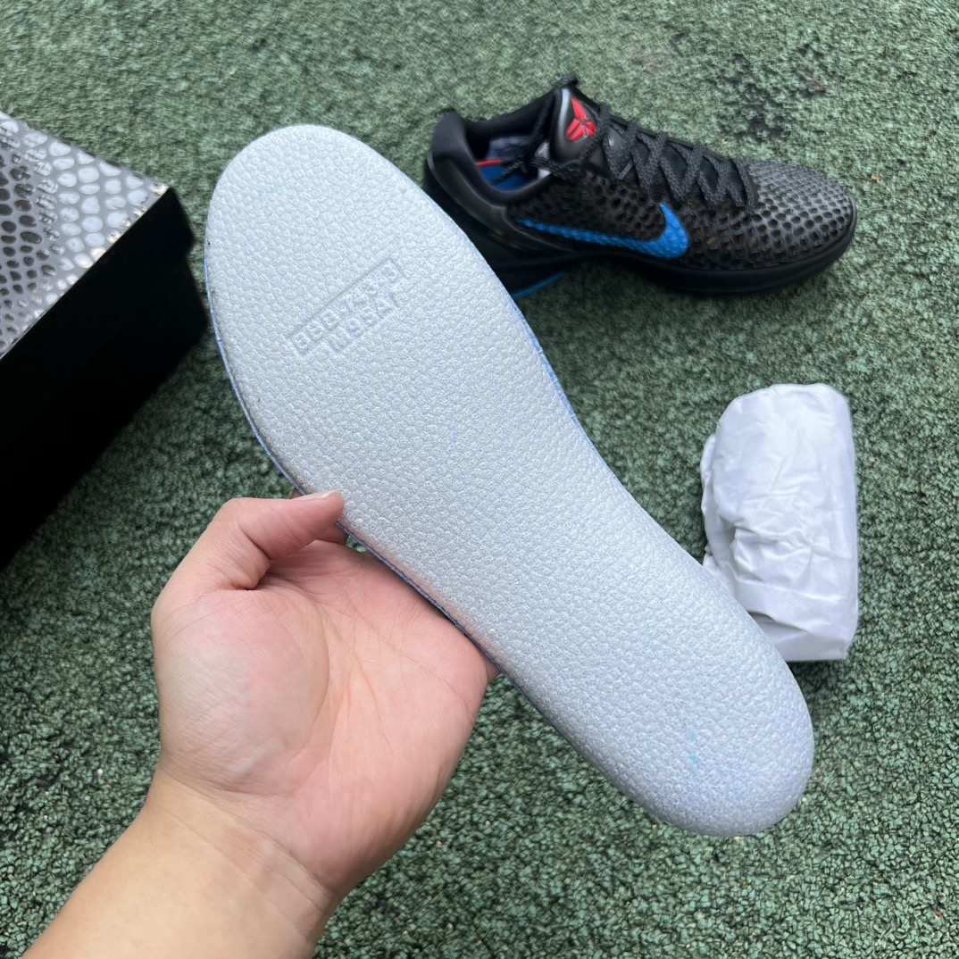 科比6黑蓝s2纯原版尺码40-48.5NikeZoomKobe6男子低帮篮球鞋耐磨舒适运动鞋-6偏小0.