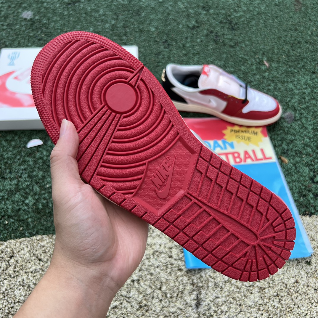 aj1黑红白丝绸2.0纯原版️尺码40-47.5AirJordan1xTrophyRoomAJ1白黑红低