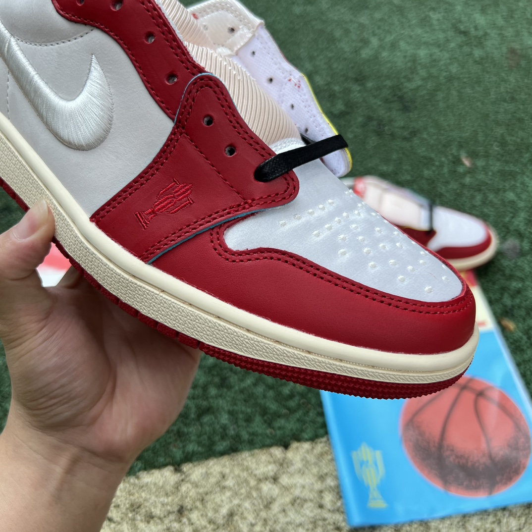 aj1黑红白丝绸2.0纯原版️尺码40-47.5AirJordan1xTrophyRoomAJ1白黑红低