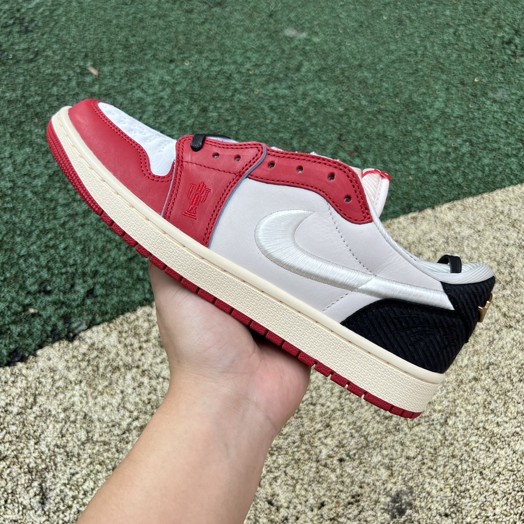 aj1黑红白丝绸2.0纯原版️尺码40-47.5AirJordan1xTrophyRoomAJ1白黑红低