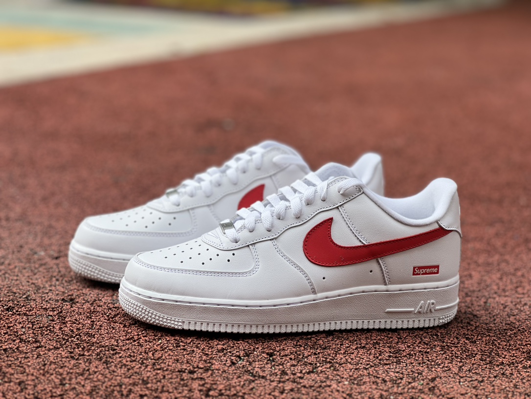 空军AF1纯白红钩sup尺码40-46纯原版️supremexNike/耐克AirForce1cu922