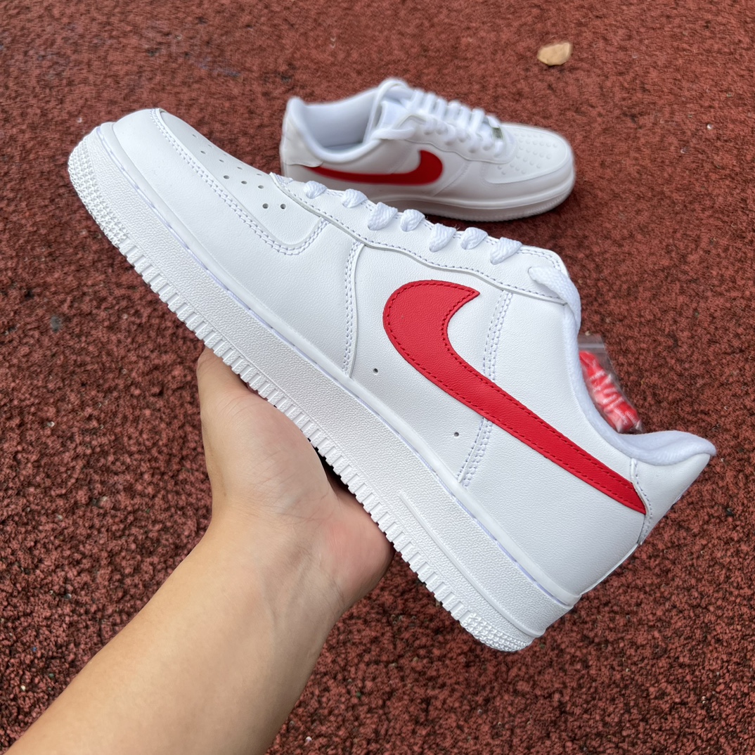 空军AF1纯白红钩sup尺码40-46纯原版️supremexNike/耐克AirForce1cu922