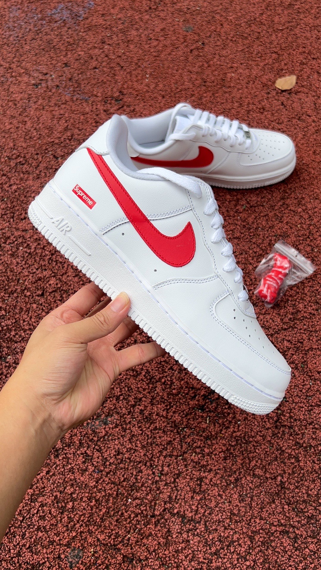 空军AF1纯白红钩sup尺码40-46纯原版️supremexNike/耐克AirForce1cu922