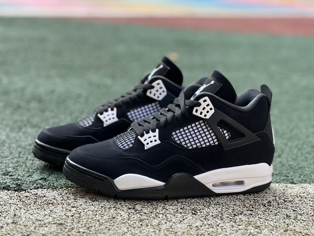 aj4黑白特供LJR版尺码40.5-48.5AirJordan4AJ4黑白奥利奥复古中帮篮球鞋FQ813