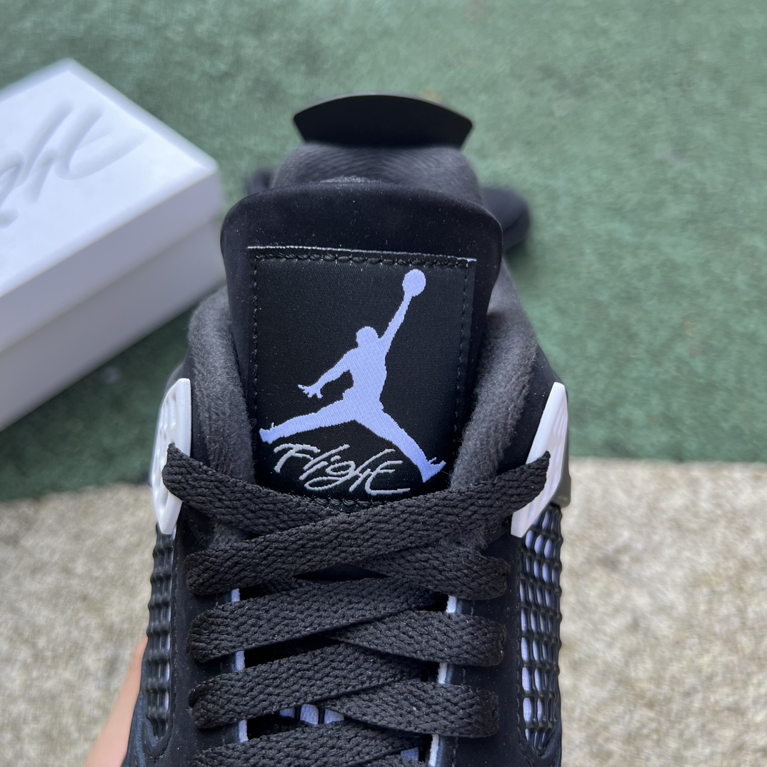 aj4黑白特供LJR版尺码40.5-48.5AirJordan4AJ4黑白奥利奥复古中帮篮球鞋FQ813