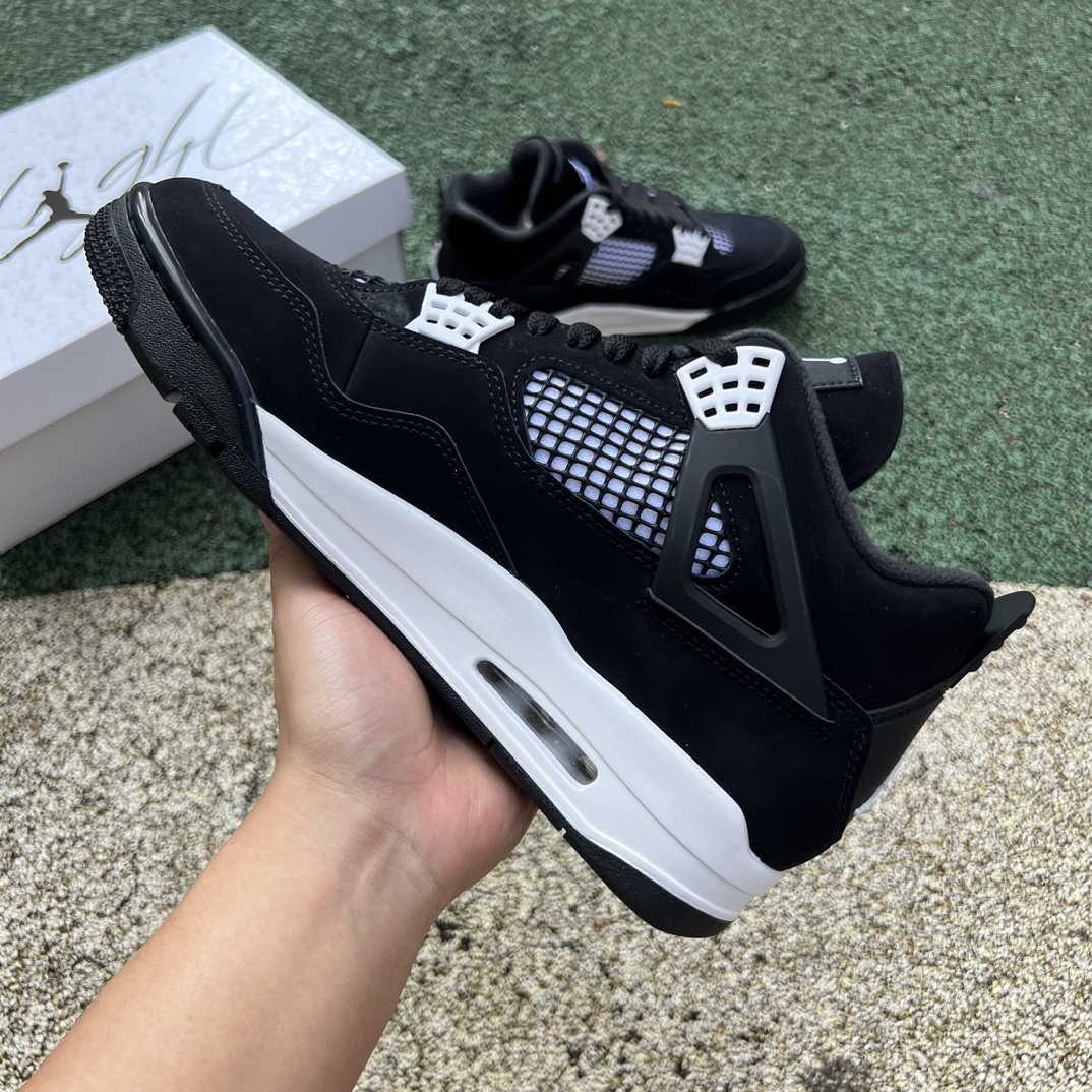 aj4黑白特供LJR版尺码40.5-48.5AirJordan4AJ4黑白奥利奥复古中帮篮球鞋FQ813