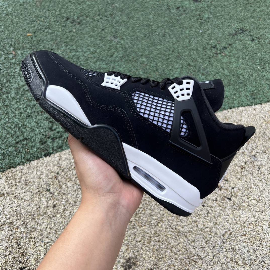 aj4黑白特供LJR版尺码40.5-48.5AirJordan4AJ4黑白奥利奥复古中帮篮球鞋FQ813