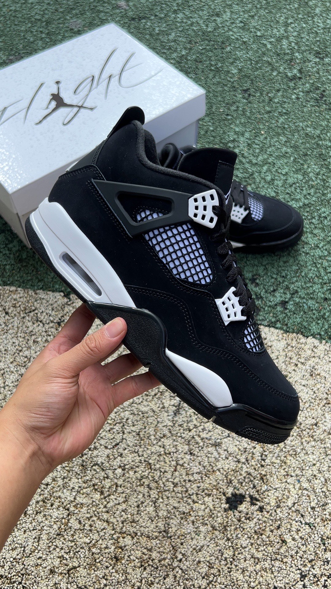 aj4黑白特供LJR版尺码40.5-48.5AirJordan4AJ4黑白奥利奥复古中帮篮球鞋FQ813