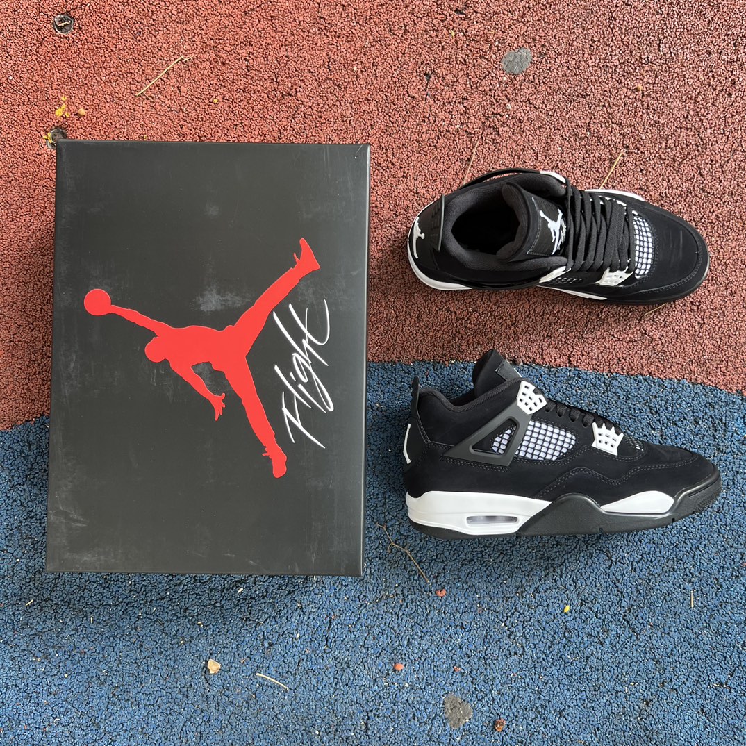 aj4黑白og纯原版️尺码36-47.5AirJordan4AJ4黑白奥利奥复古中帮篮球鞋FQ8138-