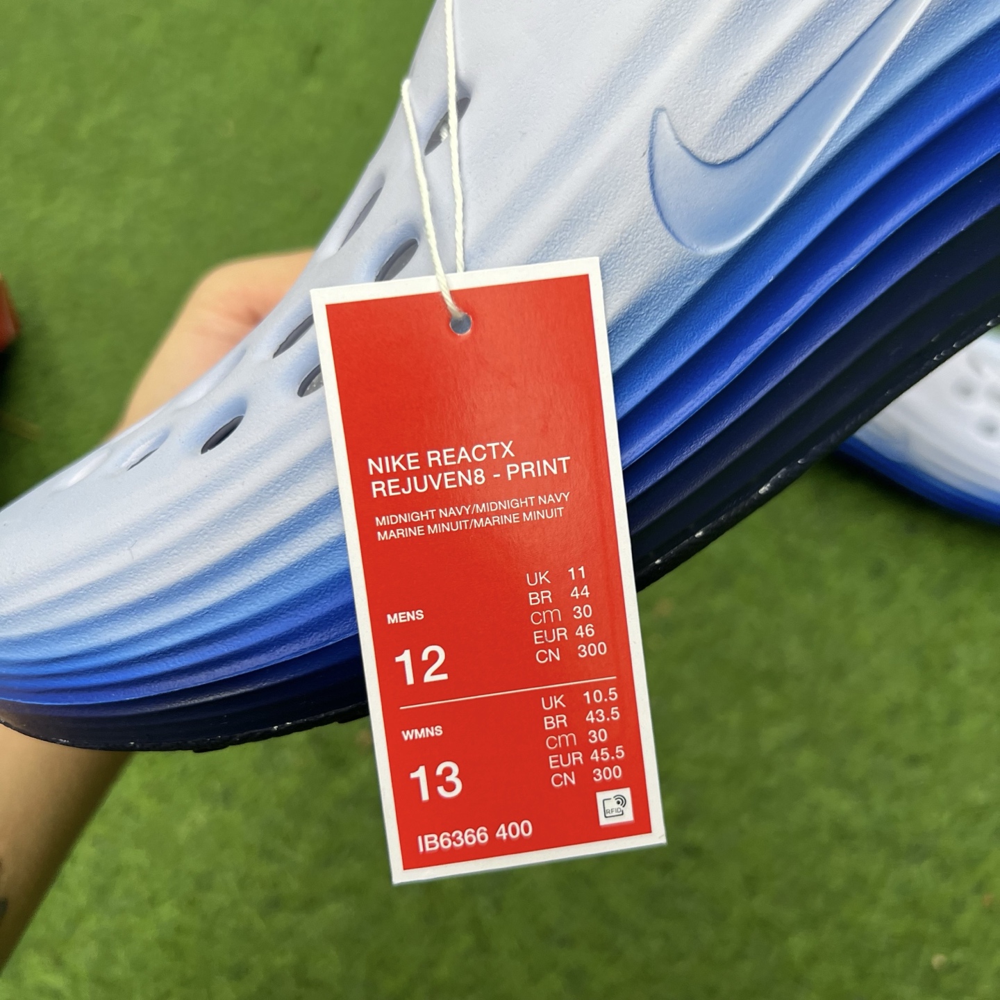 p130 LW版本Nike洞洞鞋灰蓝 Nike ReactX Rejuven8 Green Strike 洞洞鞋 IB6366-400