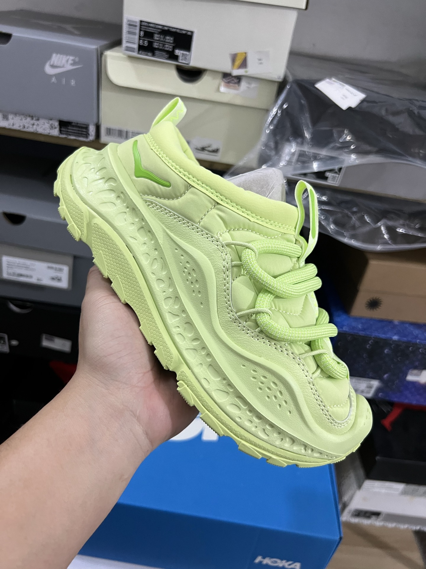 HOKA ONE ONE Ora Primo 浅绿色 荧光绿 加绒 保暖 货号：-HHN尺码：37-47