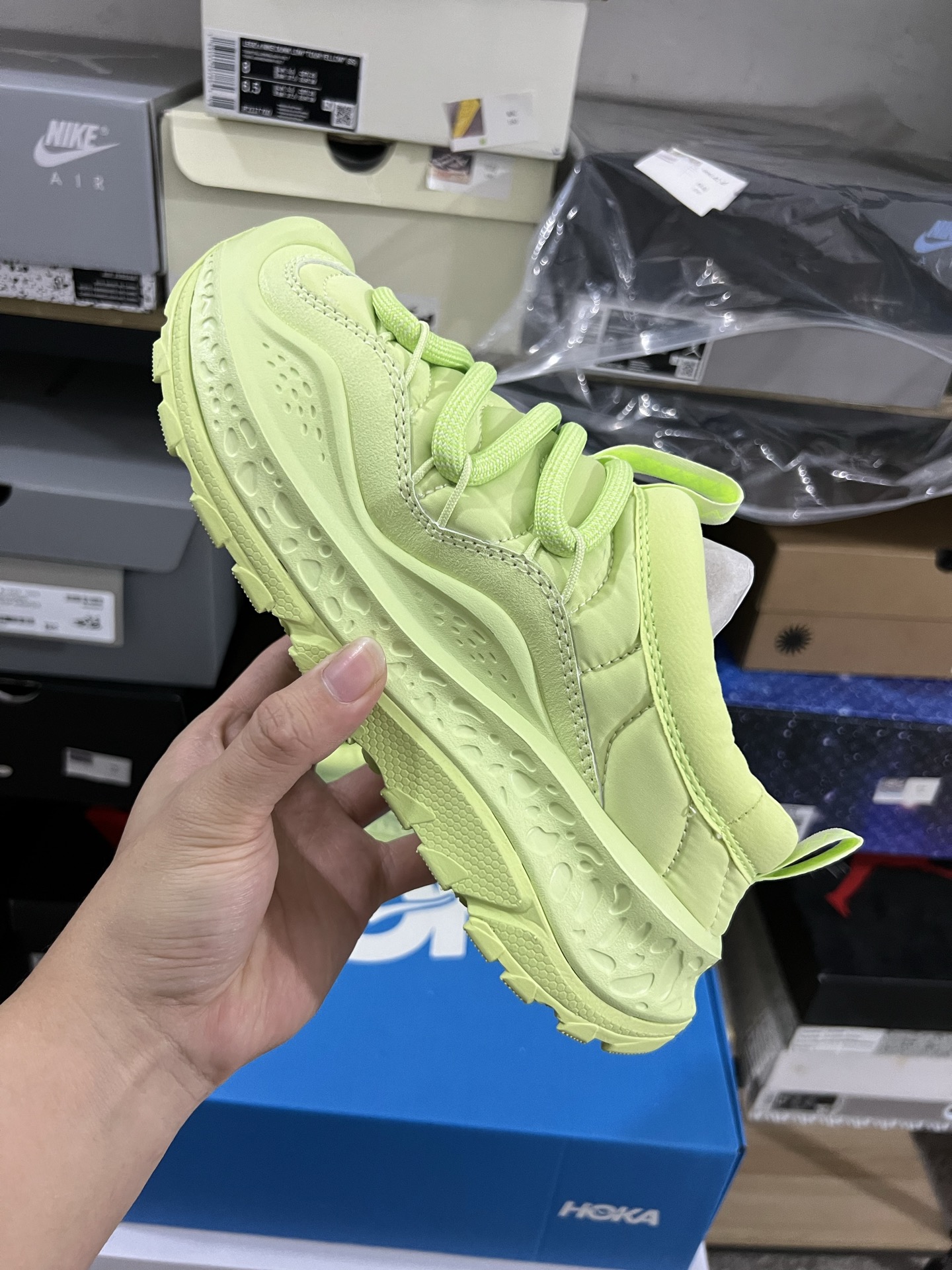 HOKA ONE ONE Ora Primo 浅绿色 荧光绿 加绒 保暖 货号：-HHN尺码：37-47